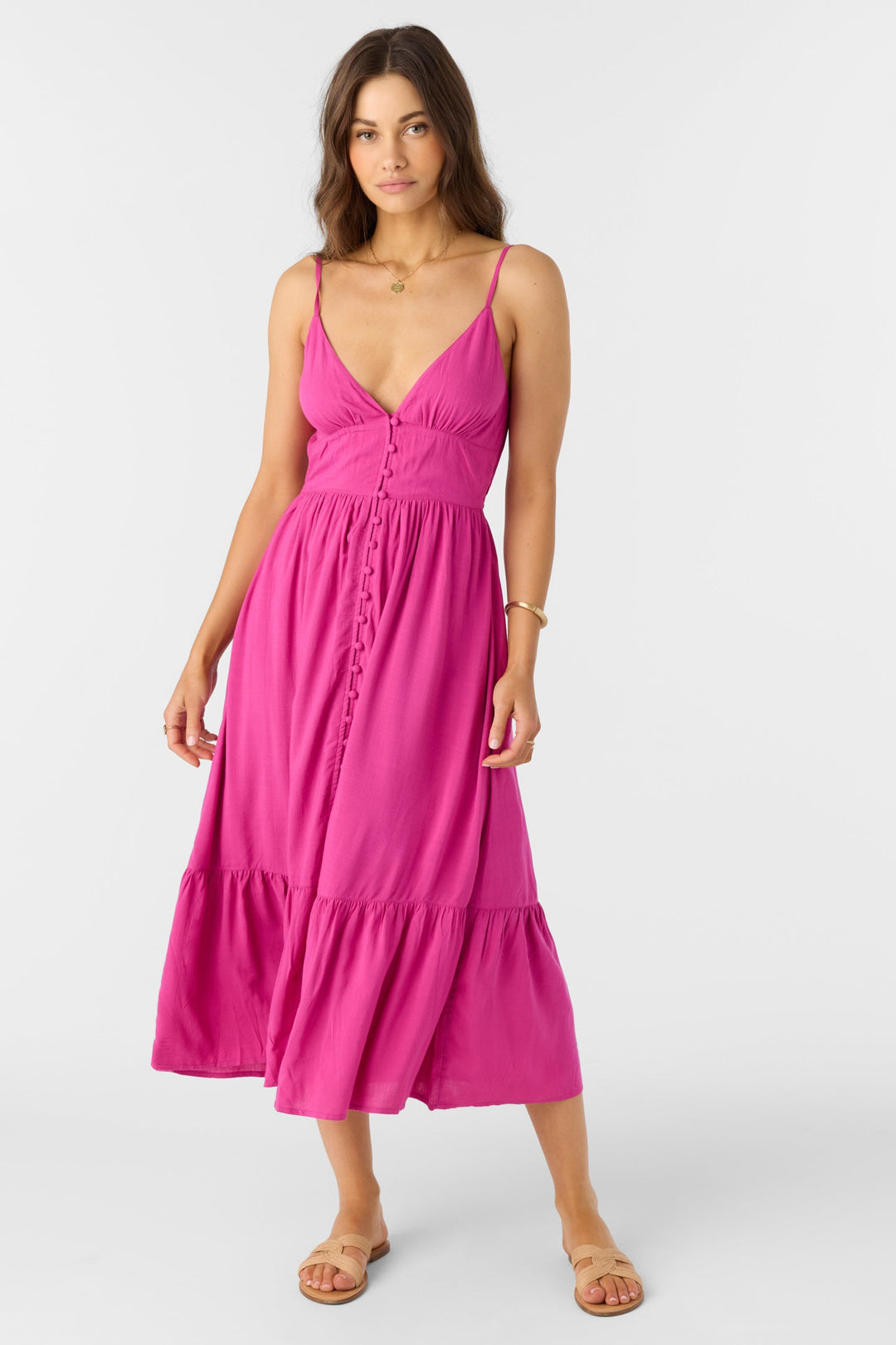 Oneill Women's Pilar Midi Dress - Fuchsia