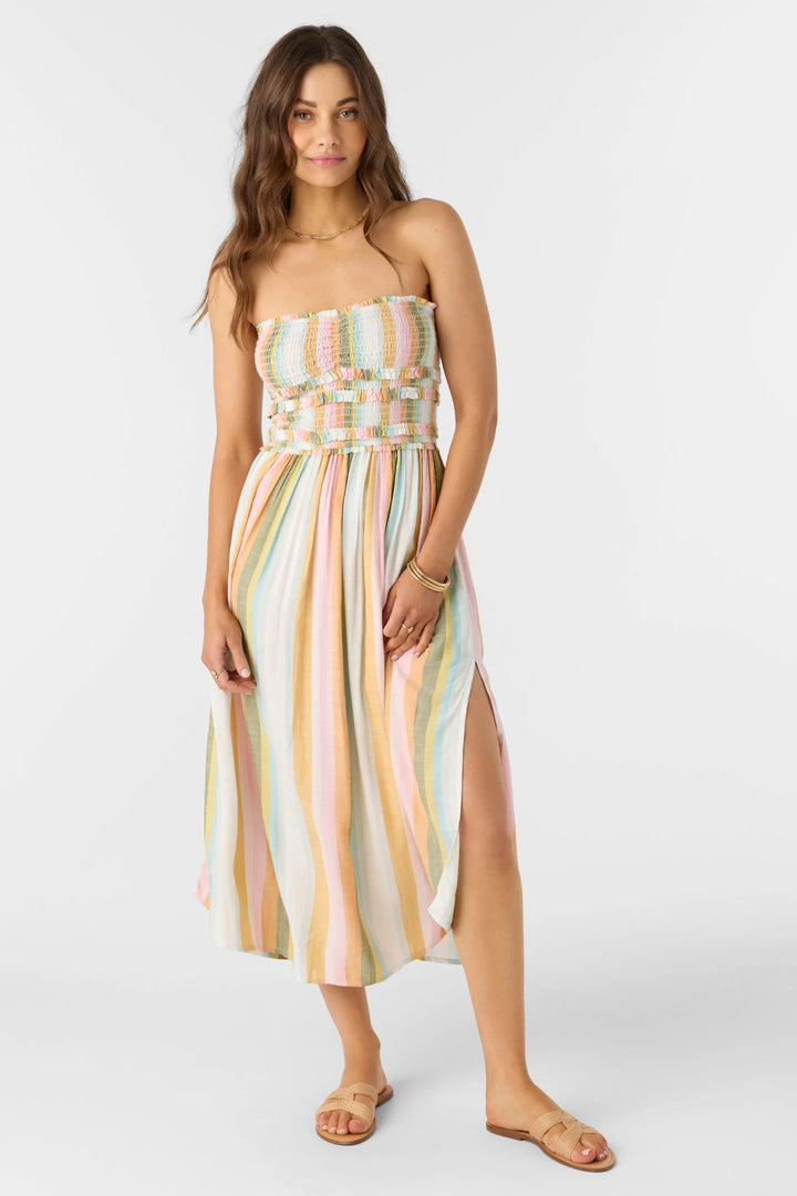 Oneill Women's Devyn Low Tide Stripe Dress - Multi Clr 3