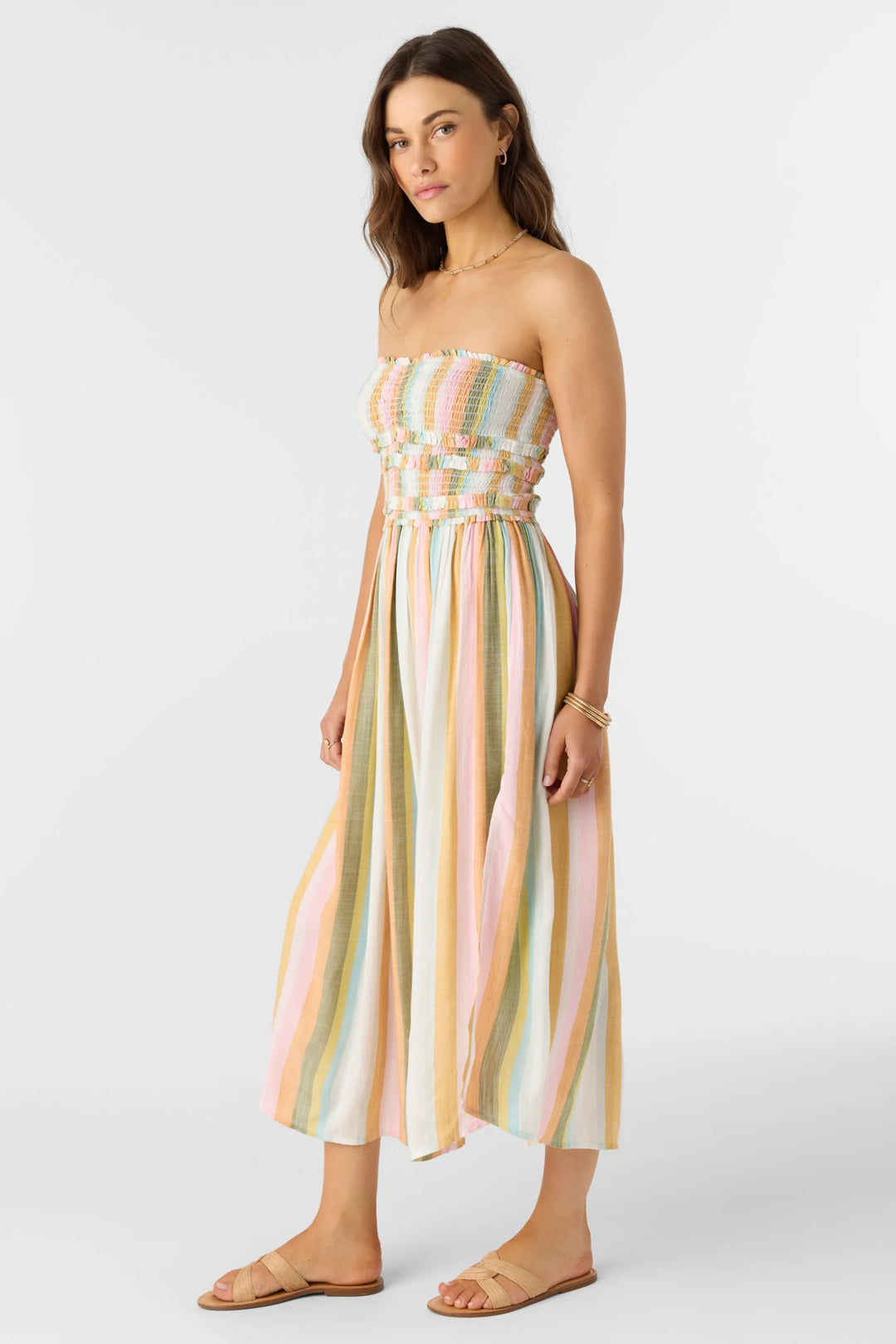 Oneill Women's Devyn Low Tide Stripe Dress - Multi Clr 4