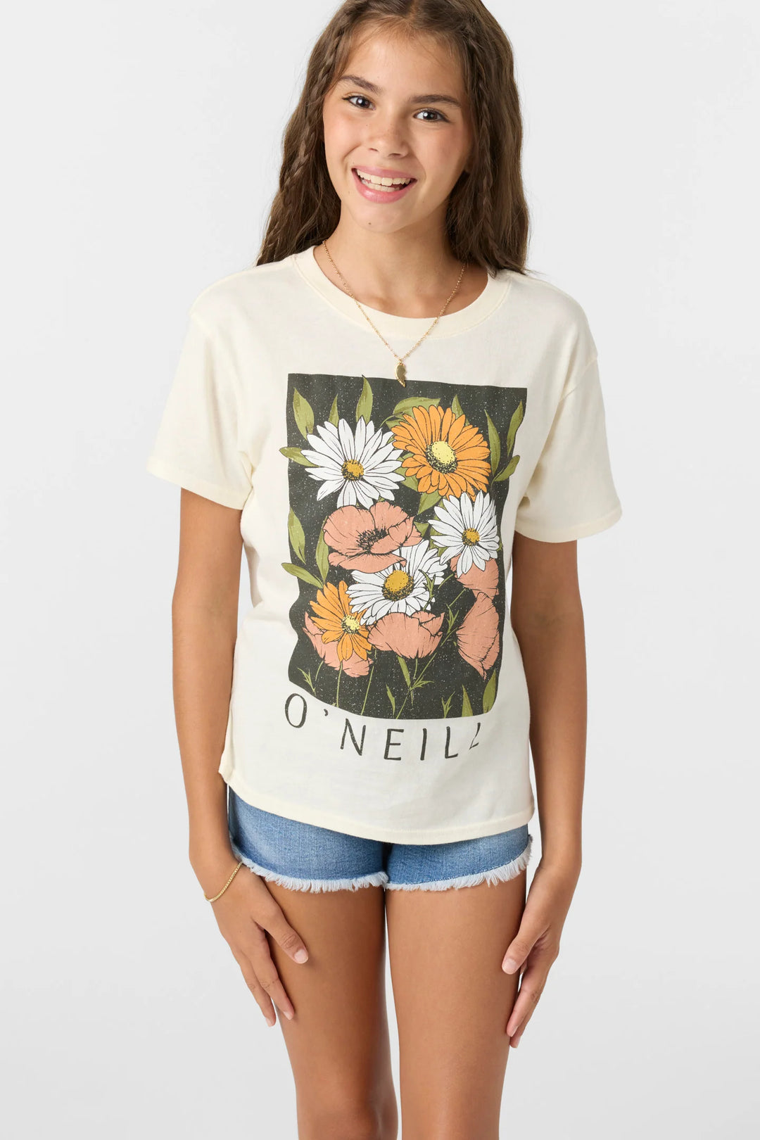 Oneill Girls Heritage Daisy TShirt - Winter White 