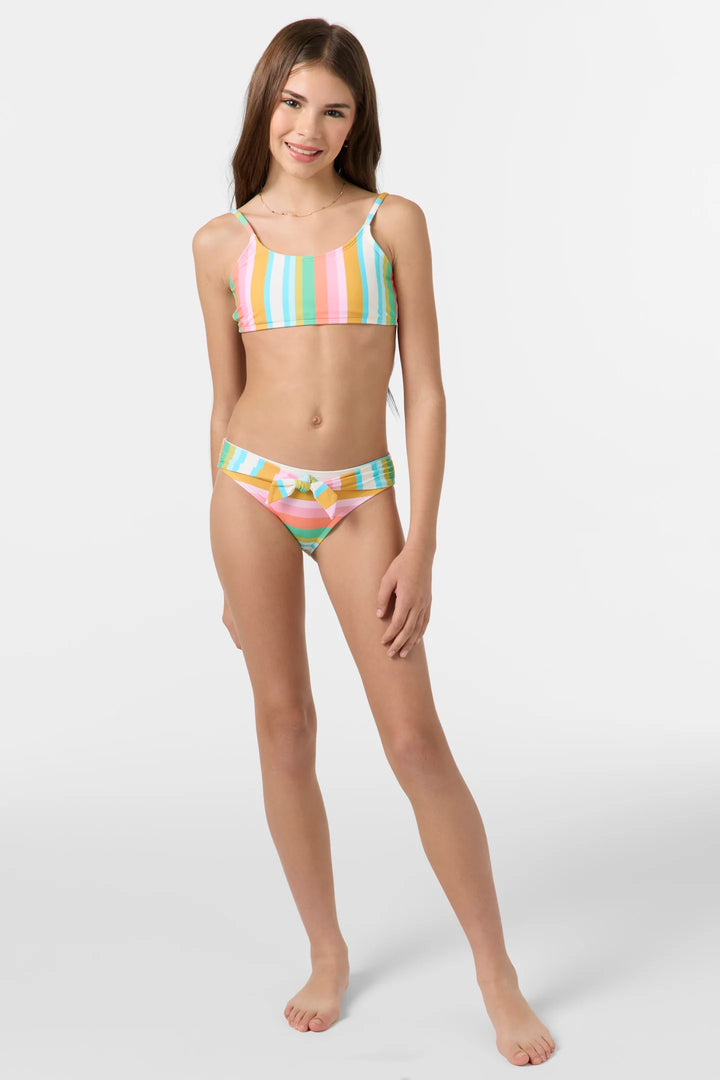 Oneill Girl's Low Tide Tie Back Bralette Set - Multi Clr 2