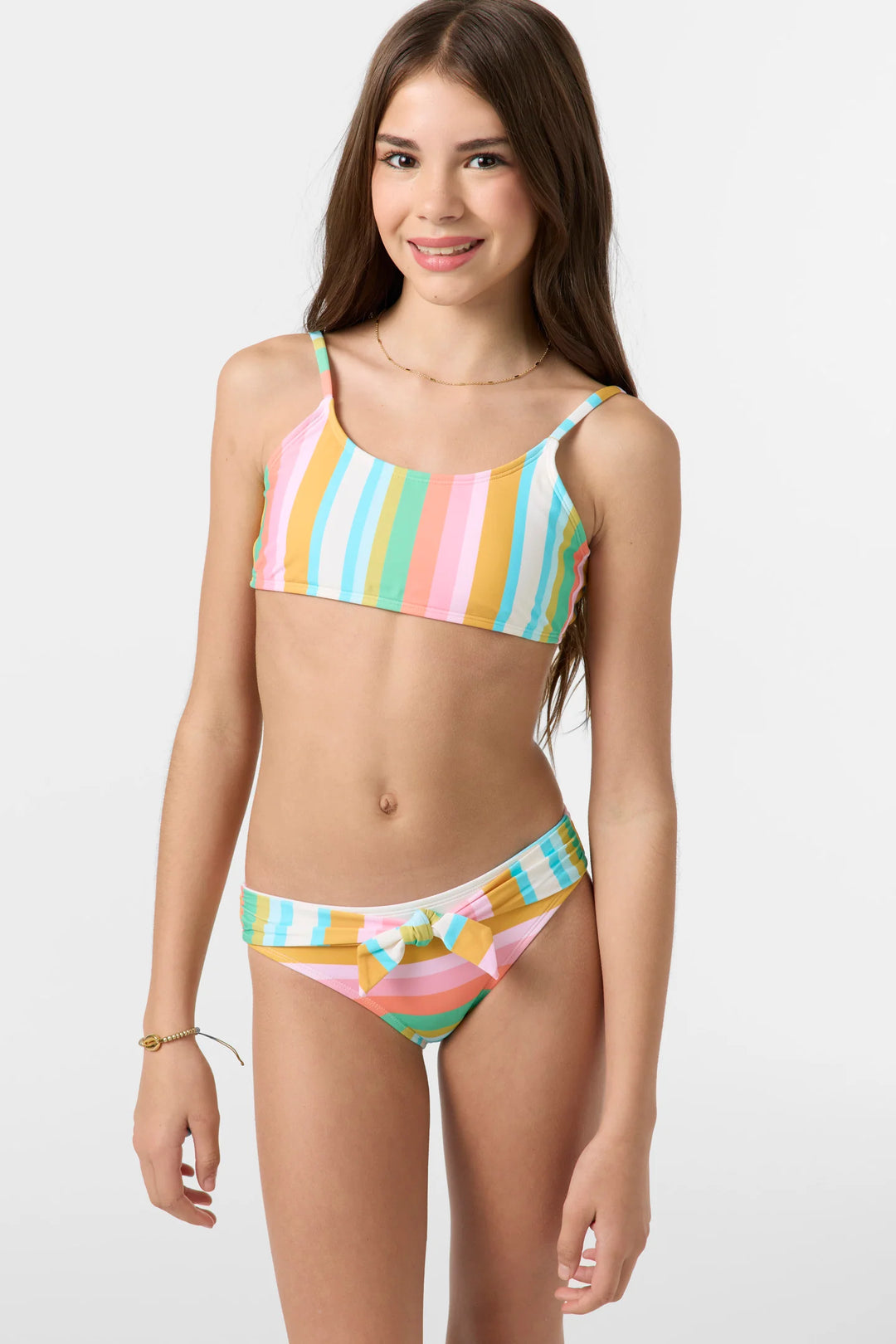 Oneill Girl's Low Tide Tie Back Bralette Set - Multi Clr 