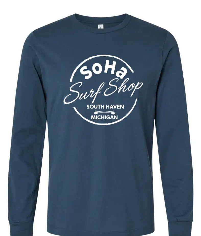 SoHa Surf Shop Circle Logo LongSleeve Tee Vintage Navy
