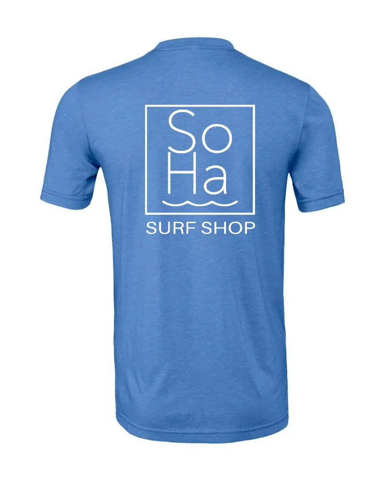 SoHa Square Logo Tee Heather Columbia Blue