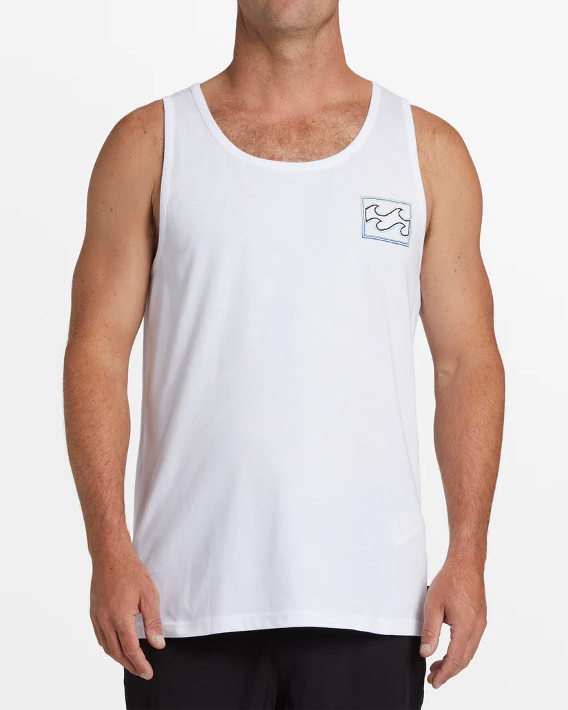 Billabong Men's Crayon Wave Tank White pic 1 | SoHa Surf Shop