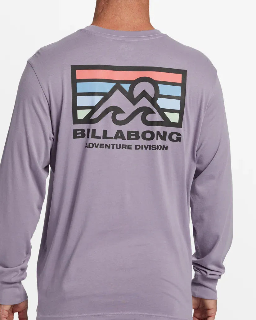 Billabong Men's Length Long Sleeve Tee Purple Ash pic 4 | SoHa Surf Shop