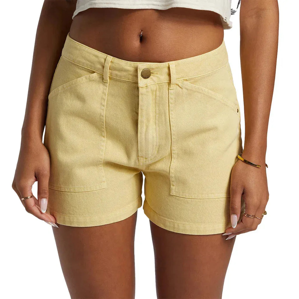 ショートパンツ Base Range Women's DOMOND Shorts Light Yellow Domond Shorts in Oak Yellow | Baserange | Covet + Lou