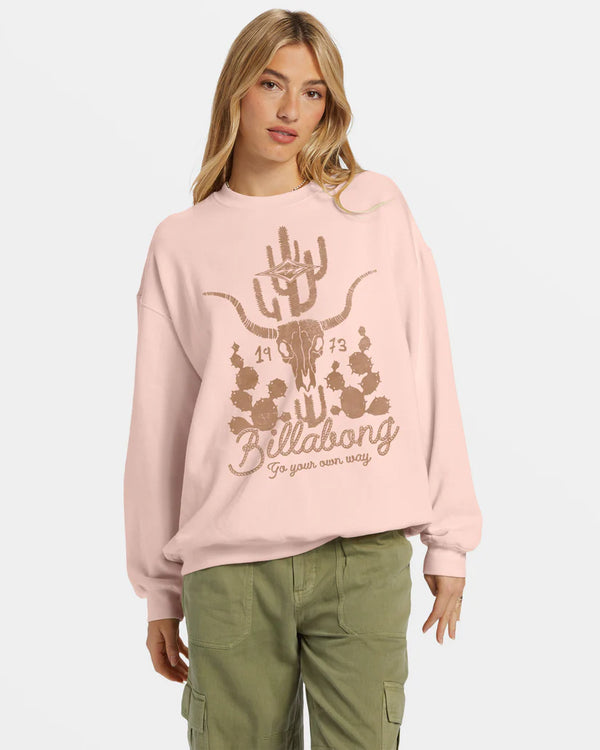 Billabong Women's Ride In Oversized Crewneck Sweatshirt