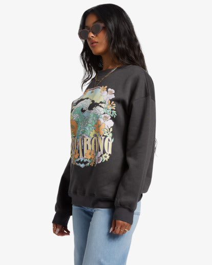 Billabong Women’s Waves Are Calling Crewneck Sweatshirt