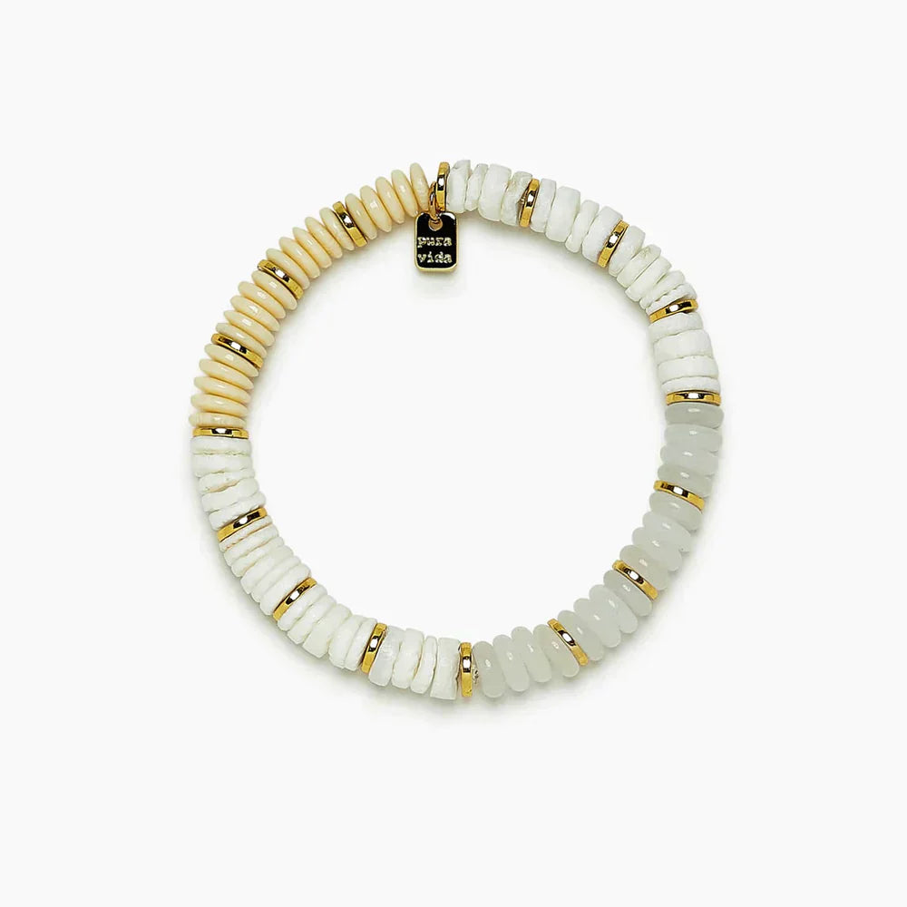 Carmel Mixed Bead Stretch Bracelet - SoHa Surf Shop