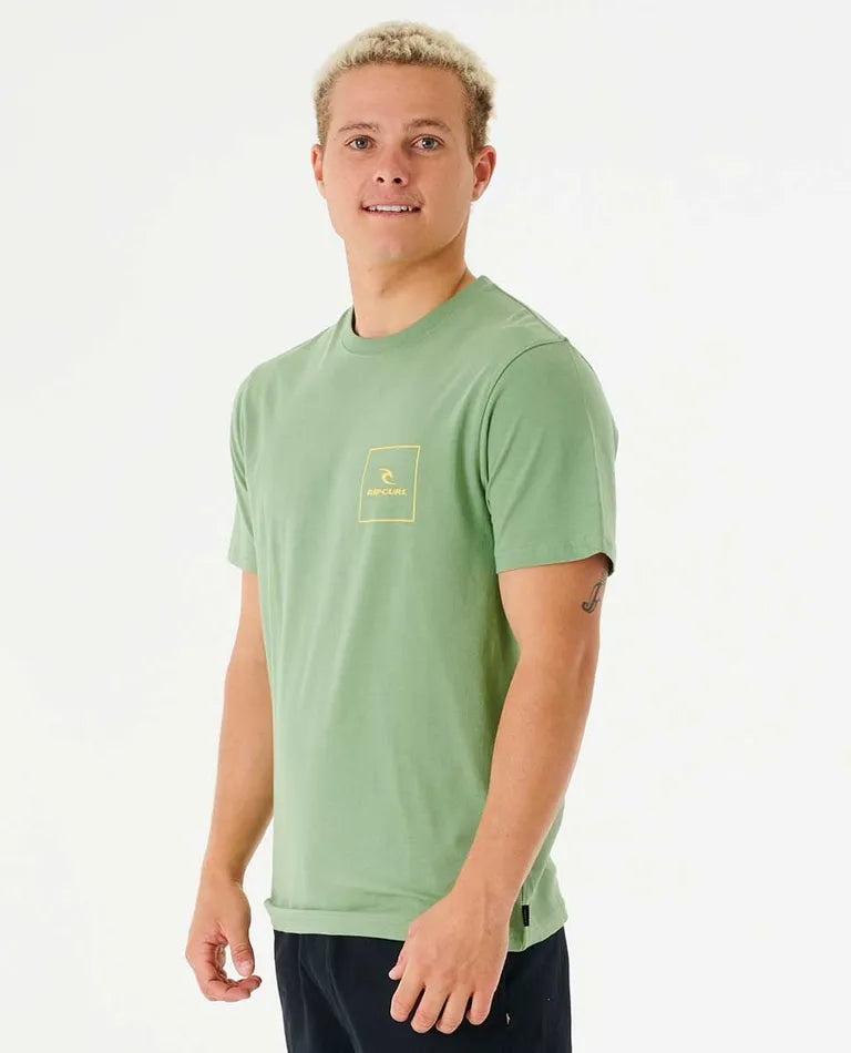 Ripcurl Men's Corp Icon Tee Jade pic 2 | SoHa Surf Shop