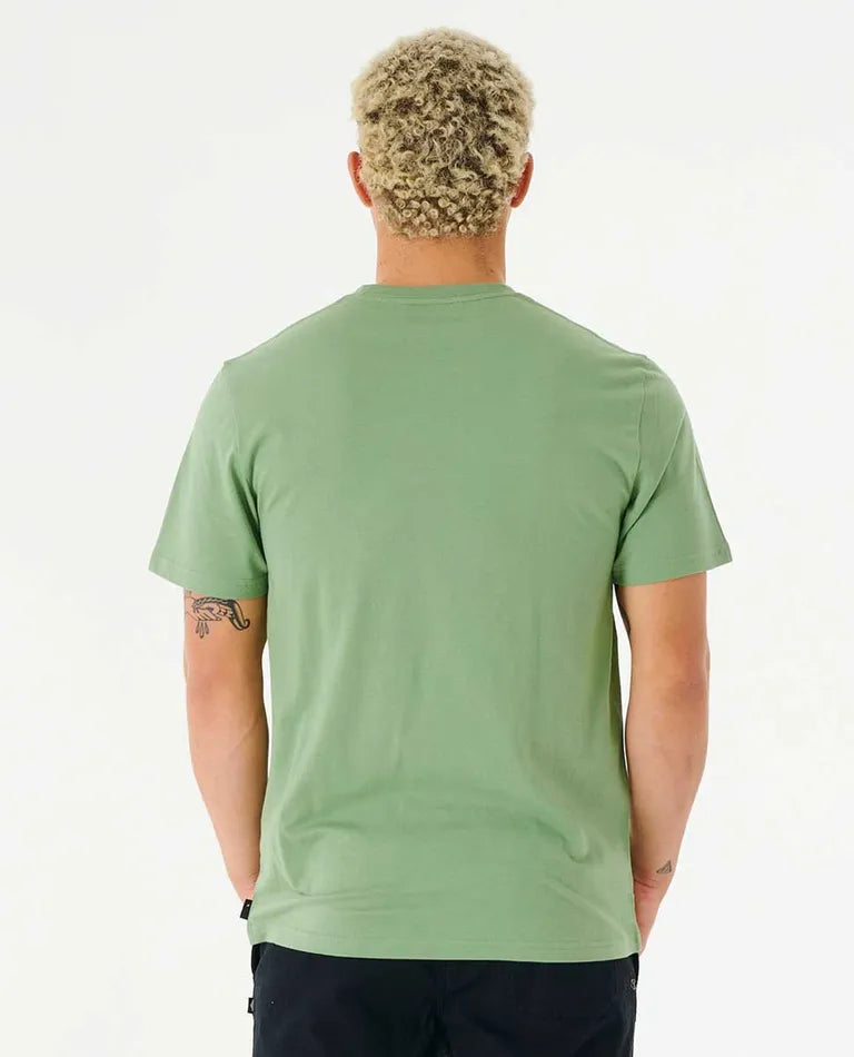 Ripcurl Men's Corp Icon Tee Jade pic 3 | SoHa Surf Shop