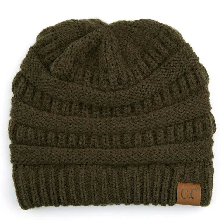 C.C Ribbed Kit Solid Color Beanie