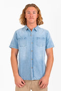 Duro Short Sleeve Denim Button Up Shirt - SoHa Surf Shop