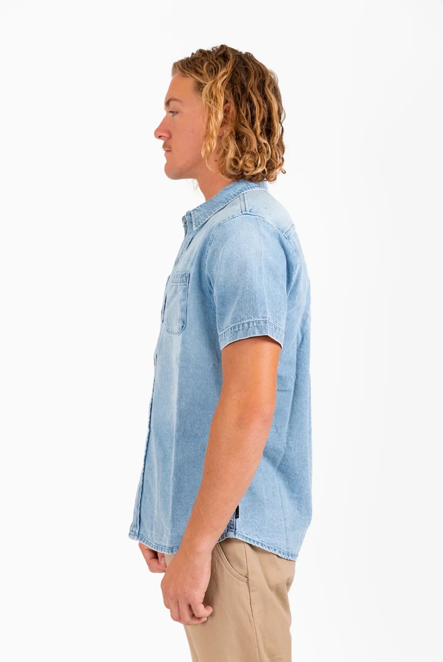 Duro Short Sleeve Denim Button Up Shirt - SoHa Surf Shop