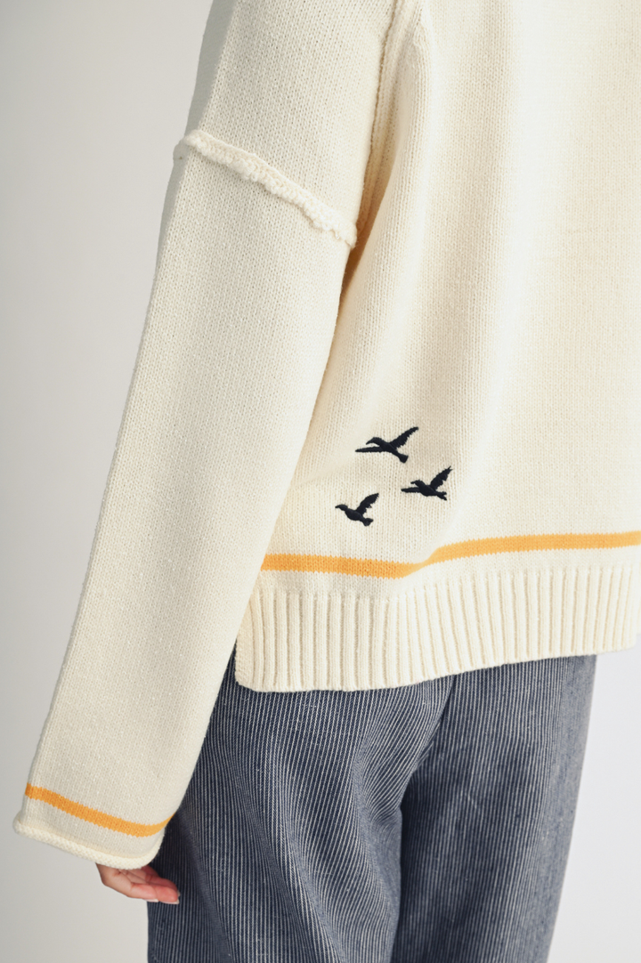 AEMI + CO - Coastal Seagull Graphic Sweater