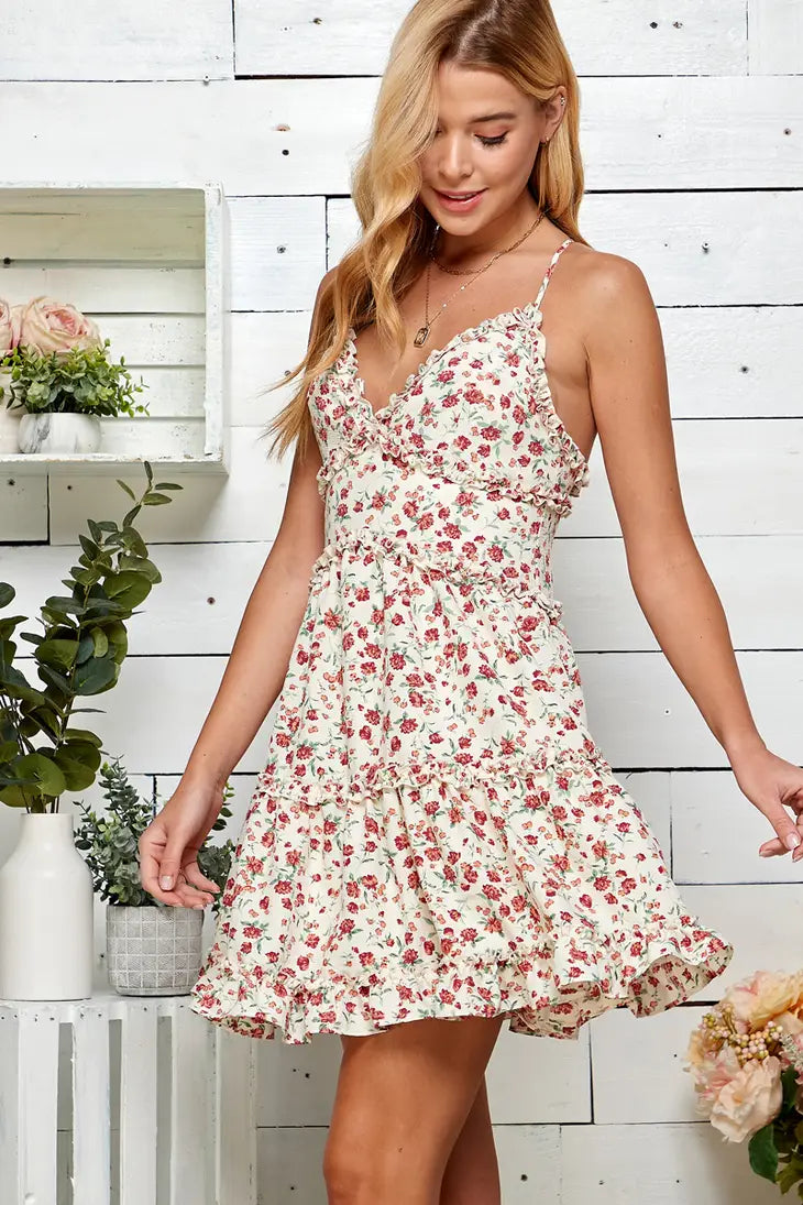 Floral Print Tiered Dress - SoHa Surf Shop
