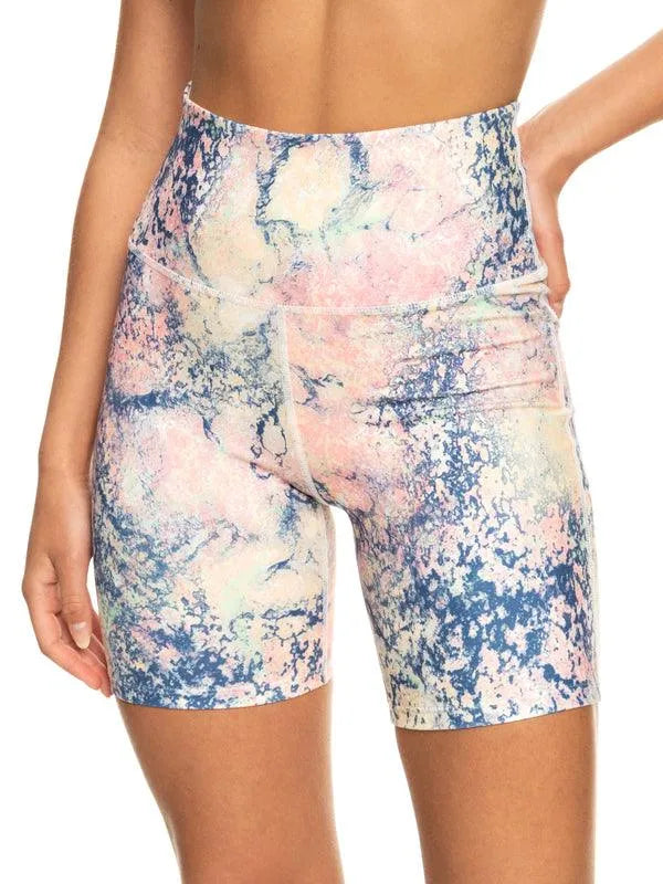 Kaileo High Waisted Biker Short Final Sale Bright White Concrete Jungle pic 1 | SoHa Surf Shop