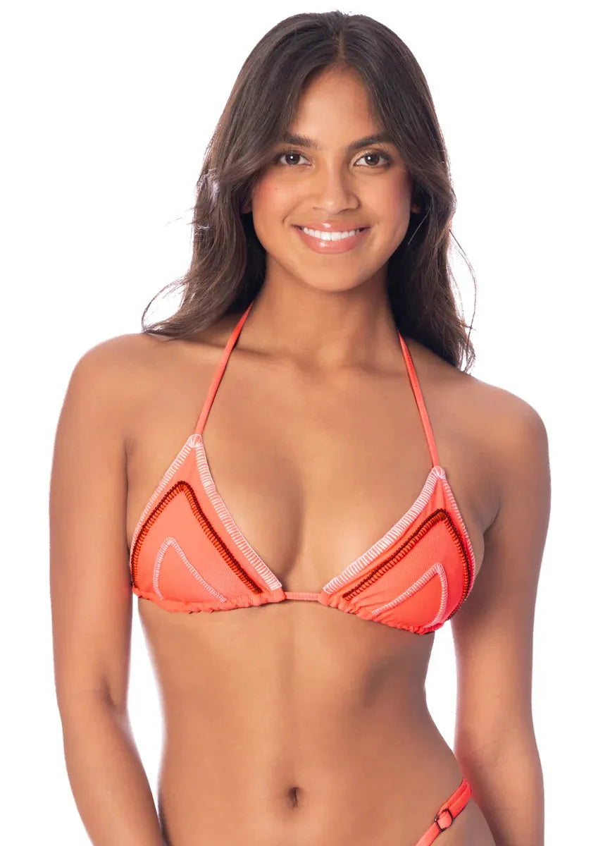 Maaji Fire Coral Alana Sliding Triangle Bikini Top FINAL SALE - SoHa Surf Shop