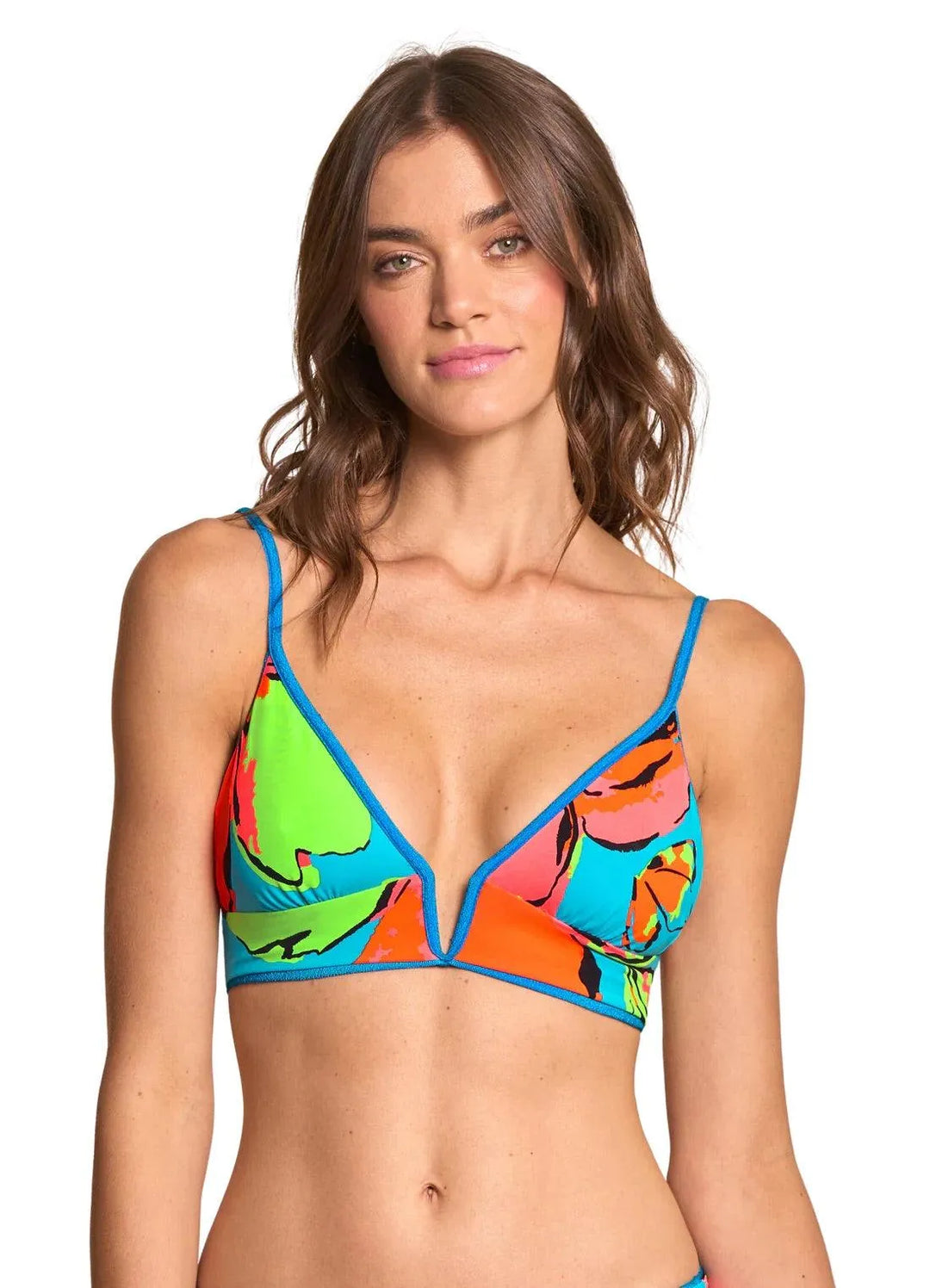 Maaji Women’s Ocean Blue Parade Long Line Triangle Top FINAL SALE - SoHa Surf Shop