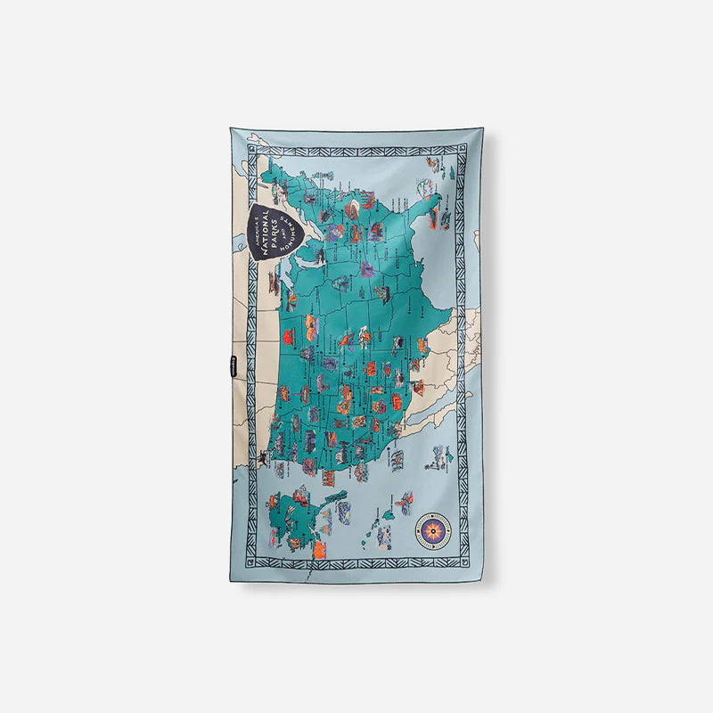 Nomadix Ultralight Towel: National Parks and Monuments Map