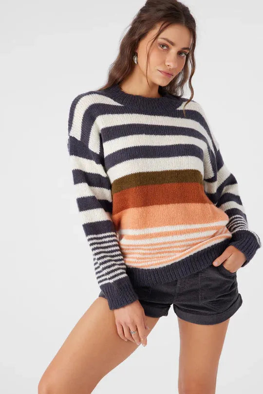 O’Neill Women’s Billie Stripe Mock Sweater - SoHa Surf Shop