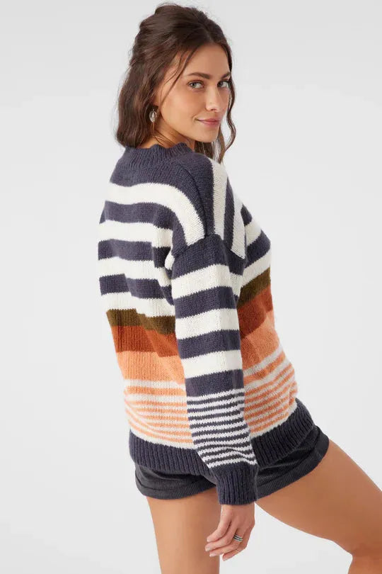 O’Neill Women’s Billie Stripe Mock Sweater - SoHa Surf Shop