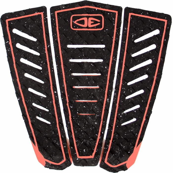 O&E Kanoa Signature 3pc Tail Pad Black/Coral - SoHa Surf Shop