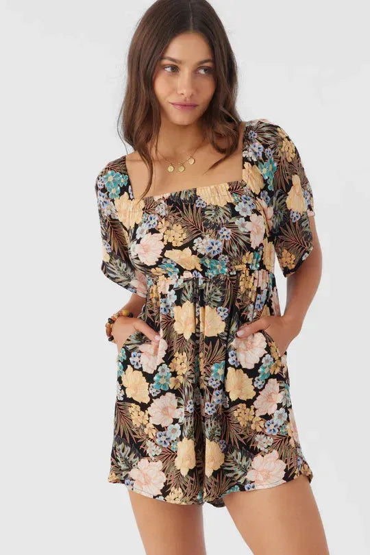 Oneill Women's Jaslynn Tropical Romper - SoHa Surf Shop