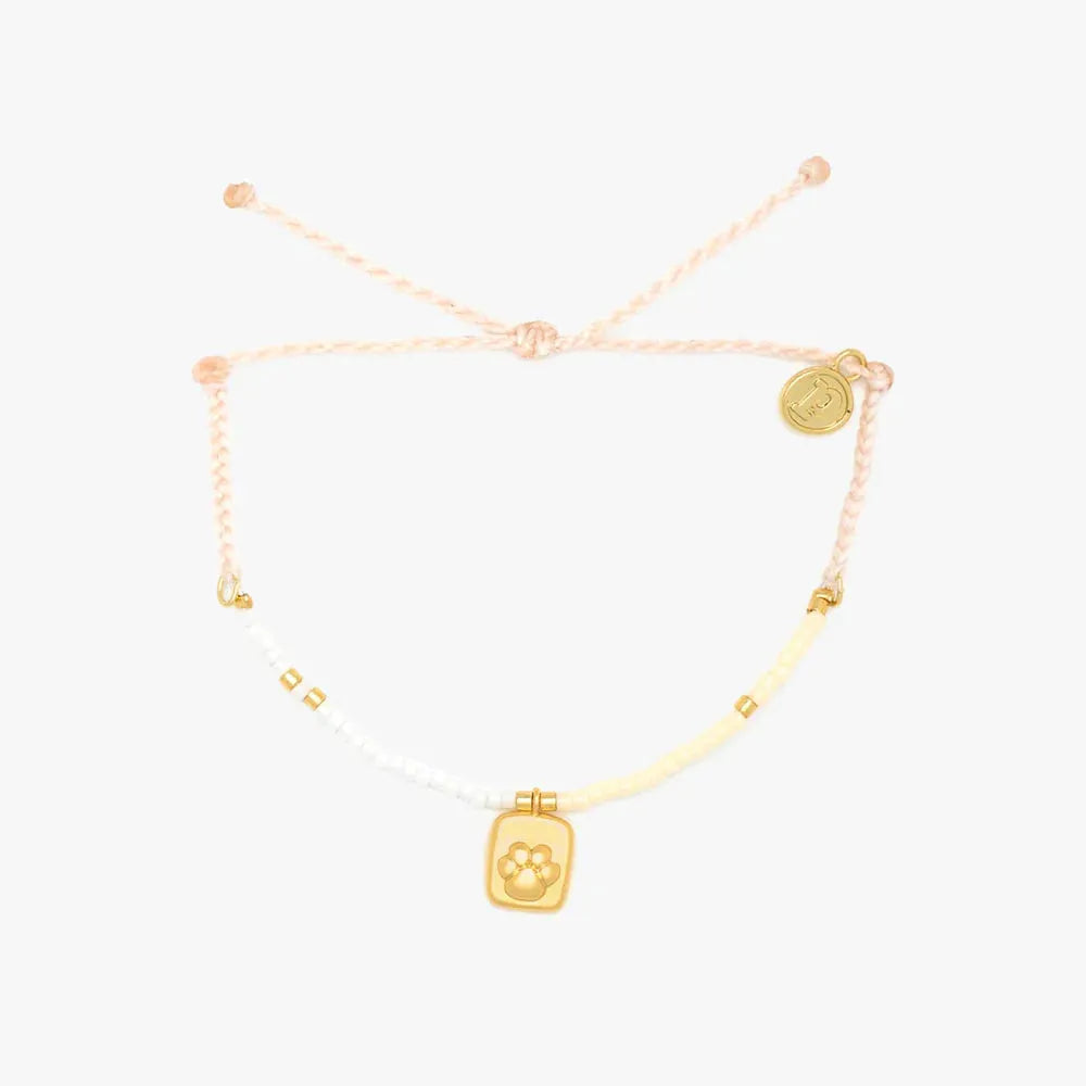 Paw Print Seed Bead Charm Bracelet - SoHa Surf Shop