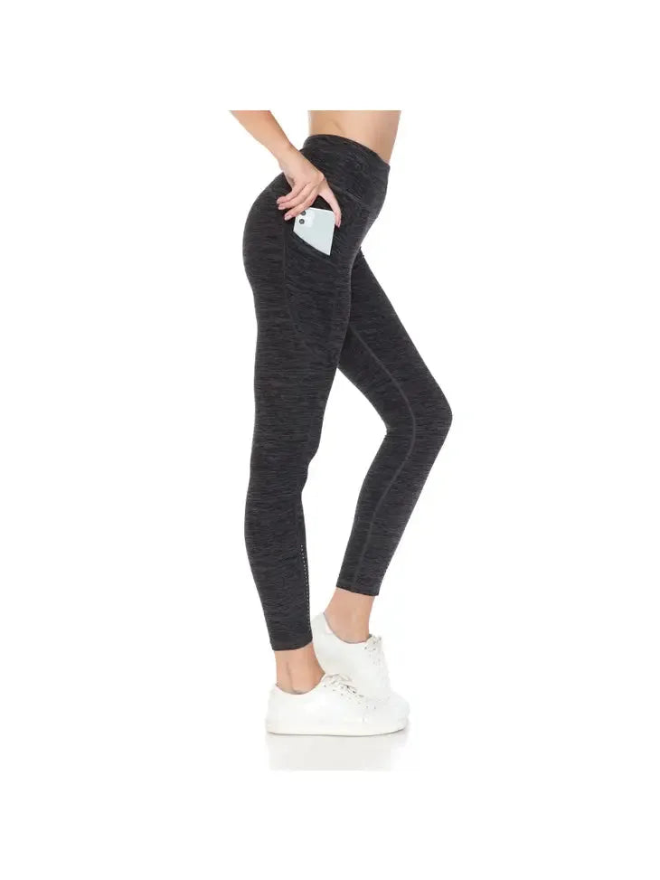 Women's Premium Leggings Charcoal pic 1 | SoHa Surf Shop