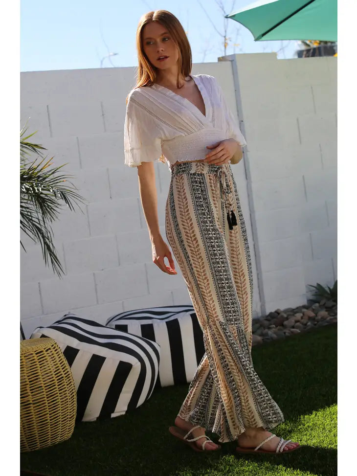 Printed flare leg pants best sale