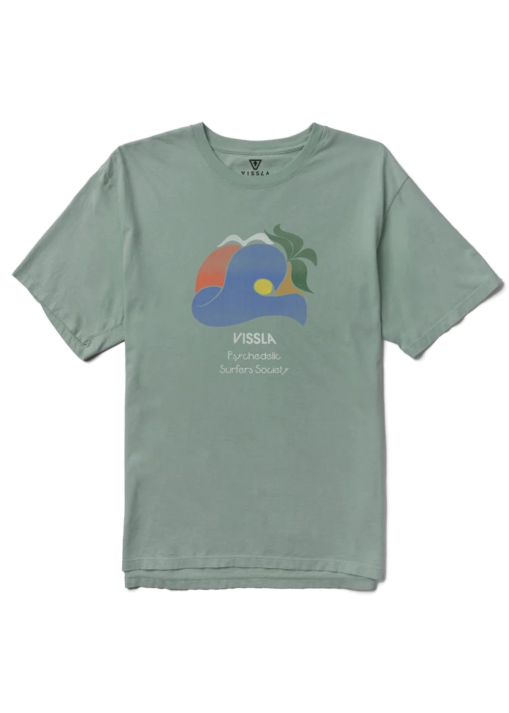 Psychedelic Wave Organic Tee Jade pic 1 | SoHa Surf Shop