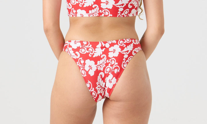 Roxy Days of Summer Hipster Bikini Bottom - Ivory Red, back view