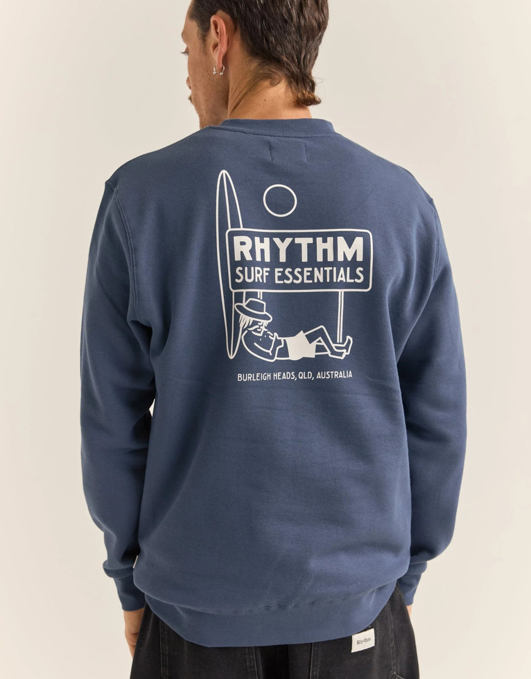 Rhythm Mens Siesta Fleece Crew - Navy 3