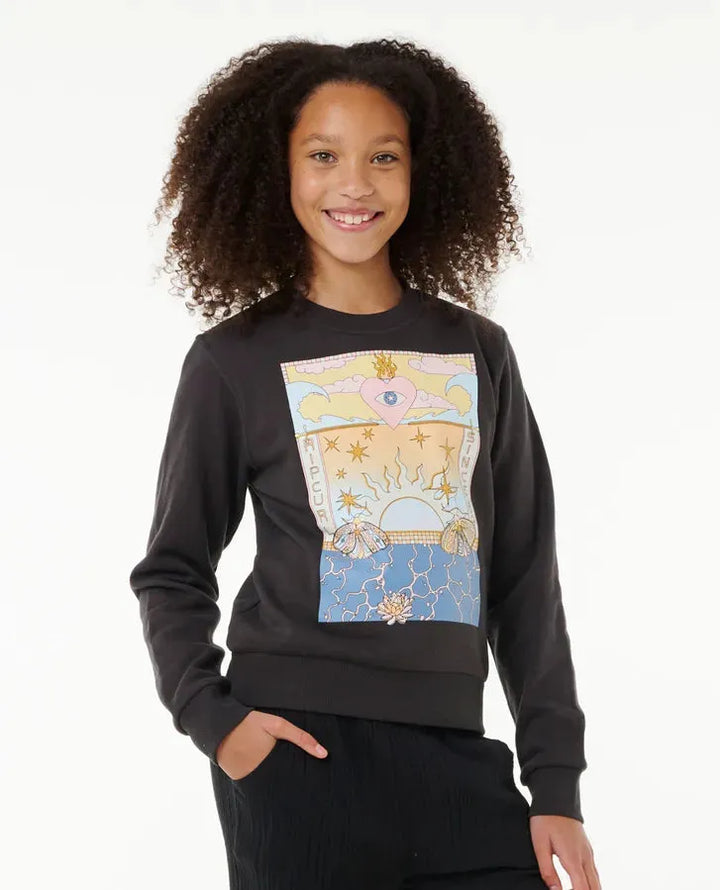 Rip Curl Girl's Summer Solstice Art Crew Neck Sweater - SoHa Surf Shop