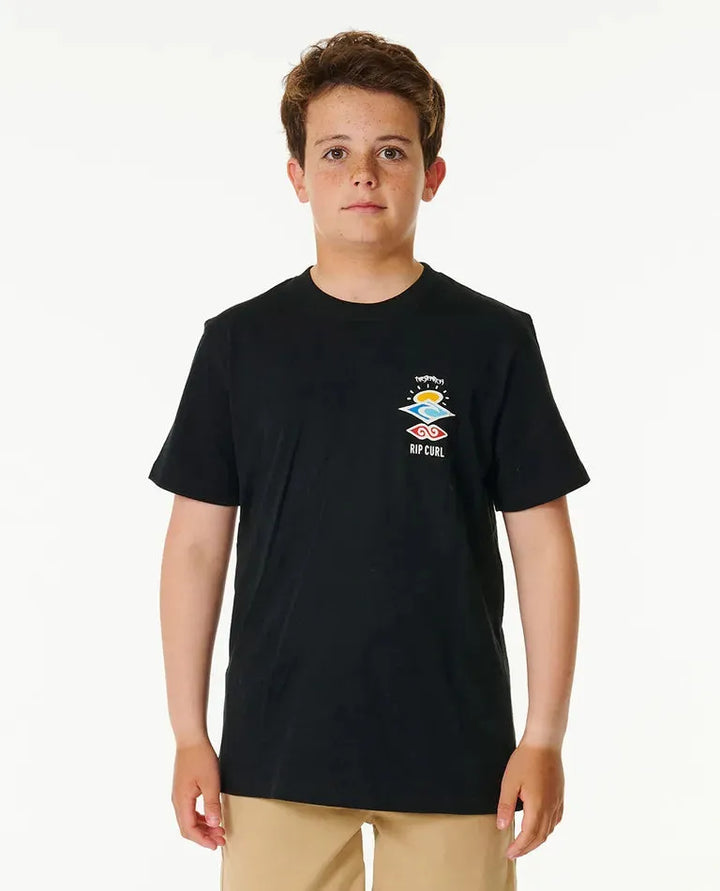 Ripcurl Boys 8-16 Search Icon Tee Black pic 1 | SoHa Surf Shop