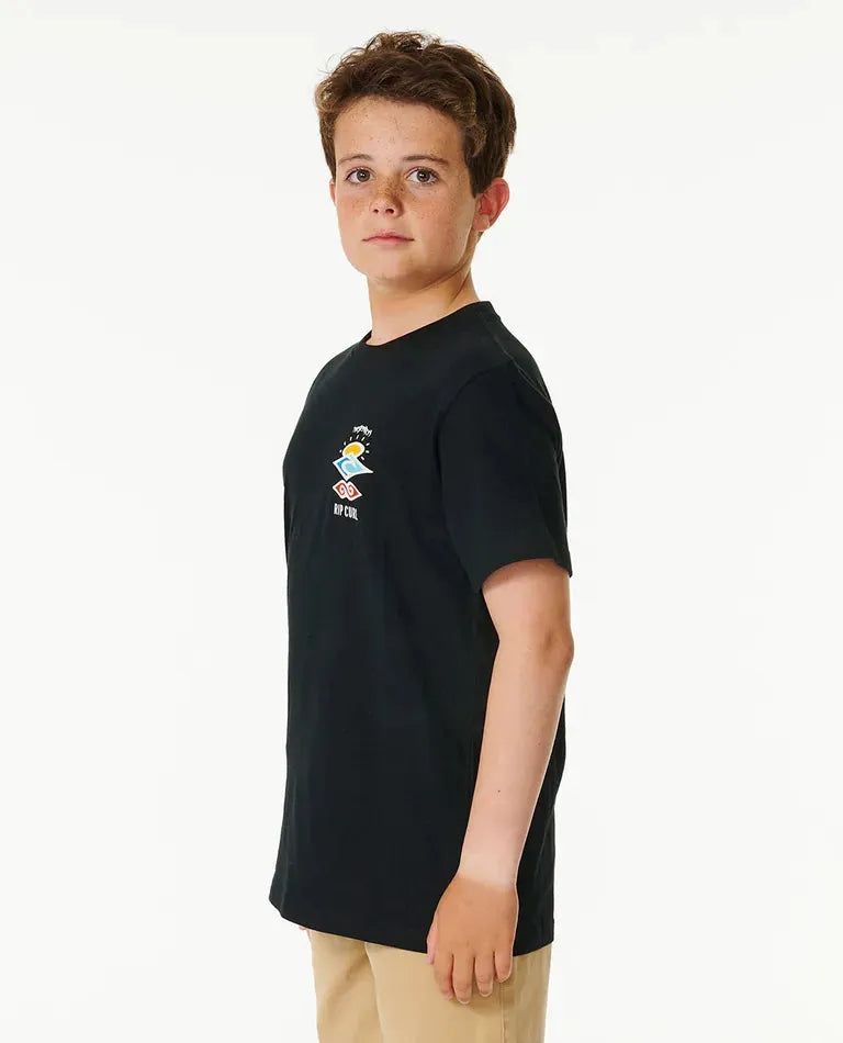 Ripcurl Boys 8-16 Search Icon Tee Black pic 2 | SoHa Surf Shop