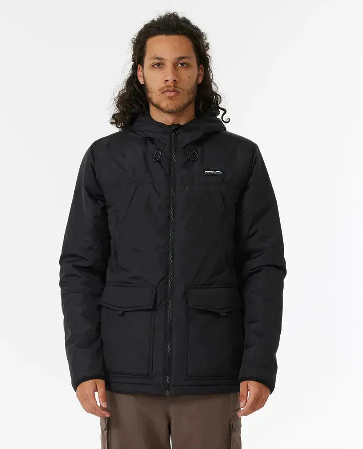 Ripcurl Men's Search Puffer Jacket Black pic 1 | SoHa Surf Shop