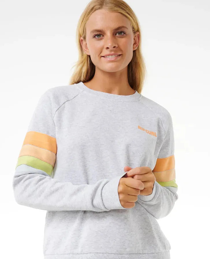 Ripcurl Women's High Tide Surf Raglan Crew Heather Grey pic 6 | SoHa Surf Shop