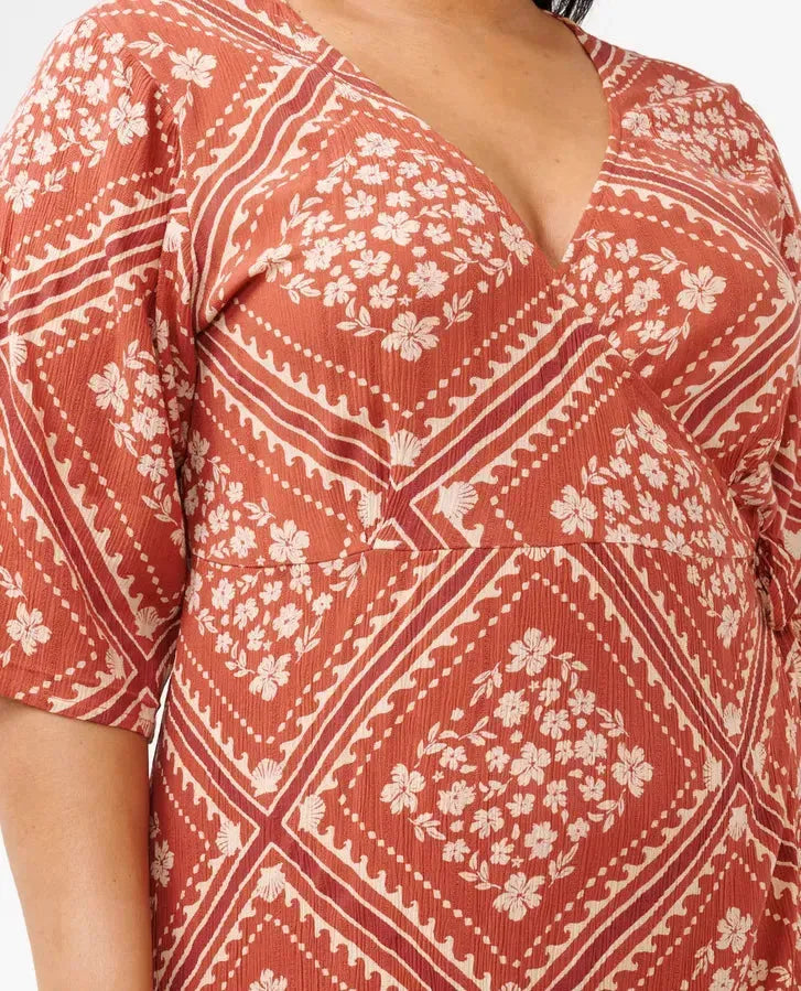 rip curl orange dress Ripcurl Women'S Soleil Wrap Mini Dress