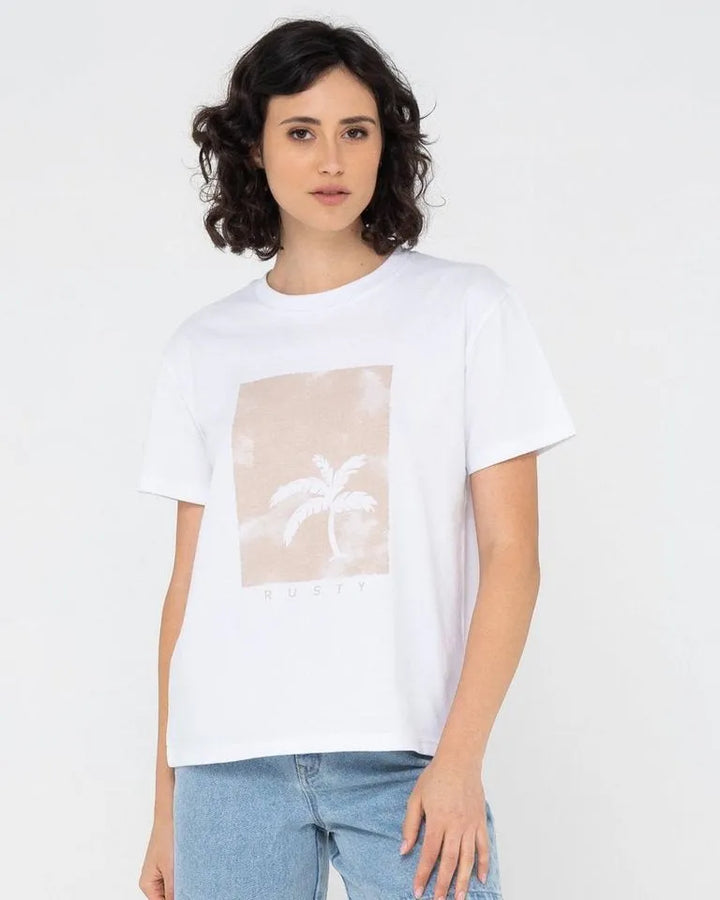 Rusty Women’s Sunset Palm Relaxed Fit Tee - SoHa Surf Shop