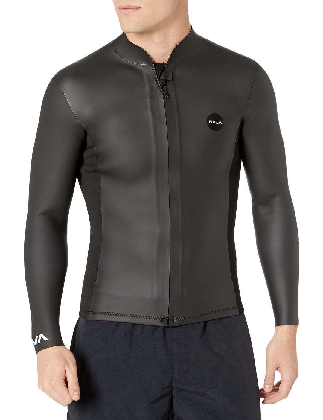 RVCA Front Zip Smoothie Wetsuit Jacket Black - model front view