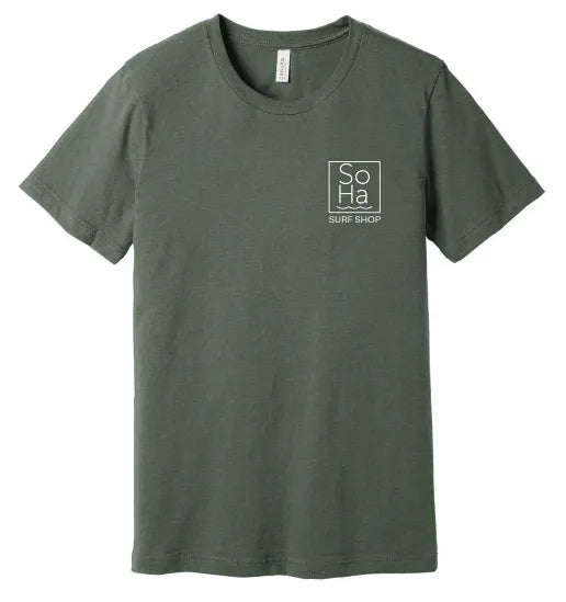 SoHa Square Logo Shirt Heather Military Green - SoHa Surf Shop