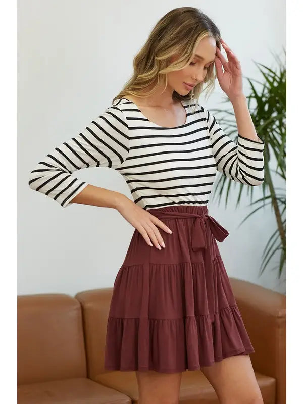 Tiered Skirt Stripe Dress - SoHa Surf Shop