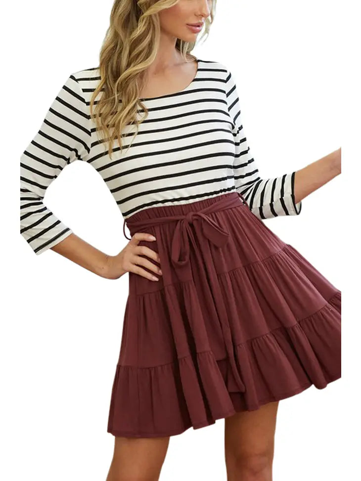 Tiered Skirt Stripe Dress - SoHa Surf Shop