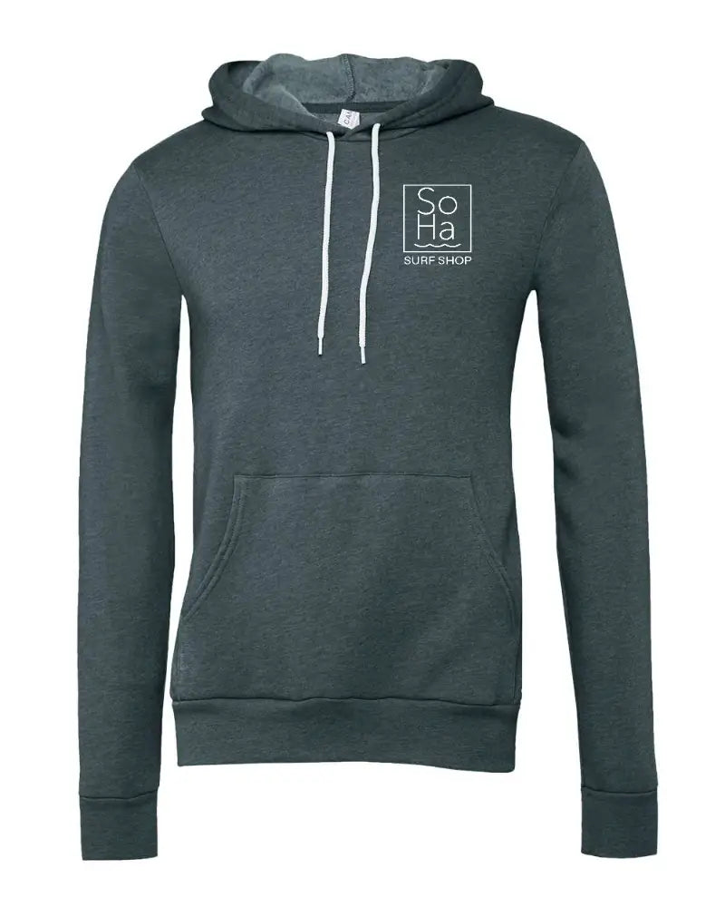 SoHa Square Logo Fleece Hoodie Heather Slate1