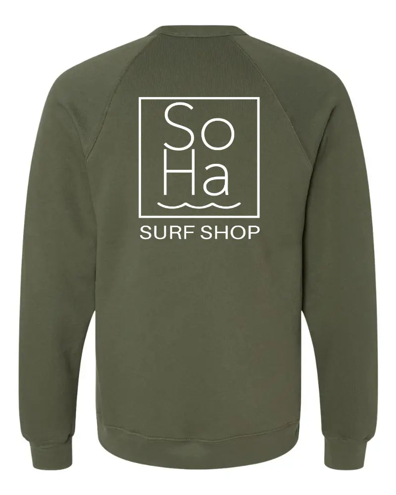 SoHa Square Logo Crewneck Sweatshirt Military Green