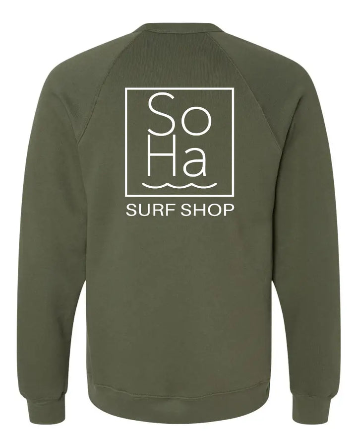 SoHa Square Logo Crewneck Sweatshirt Military Green