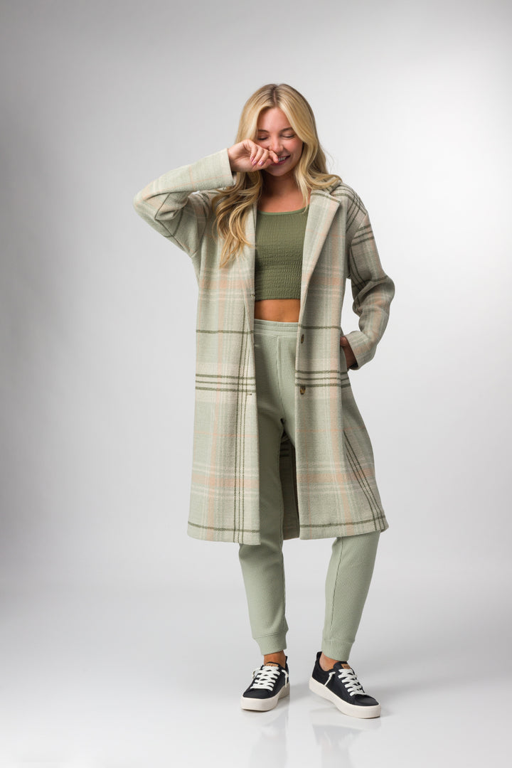 Reef Women's Beverly Knit Trench Jacket - Sage 1